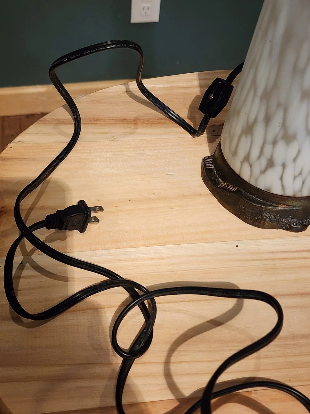 Vintage Frosted Art Glass Lighthouse Lamp with a brass-colored base